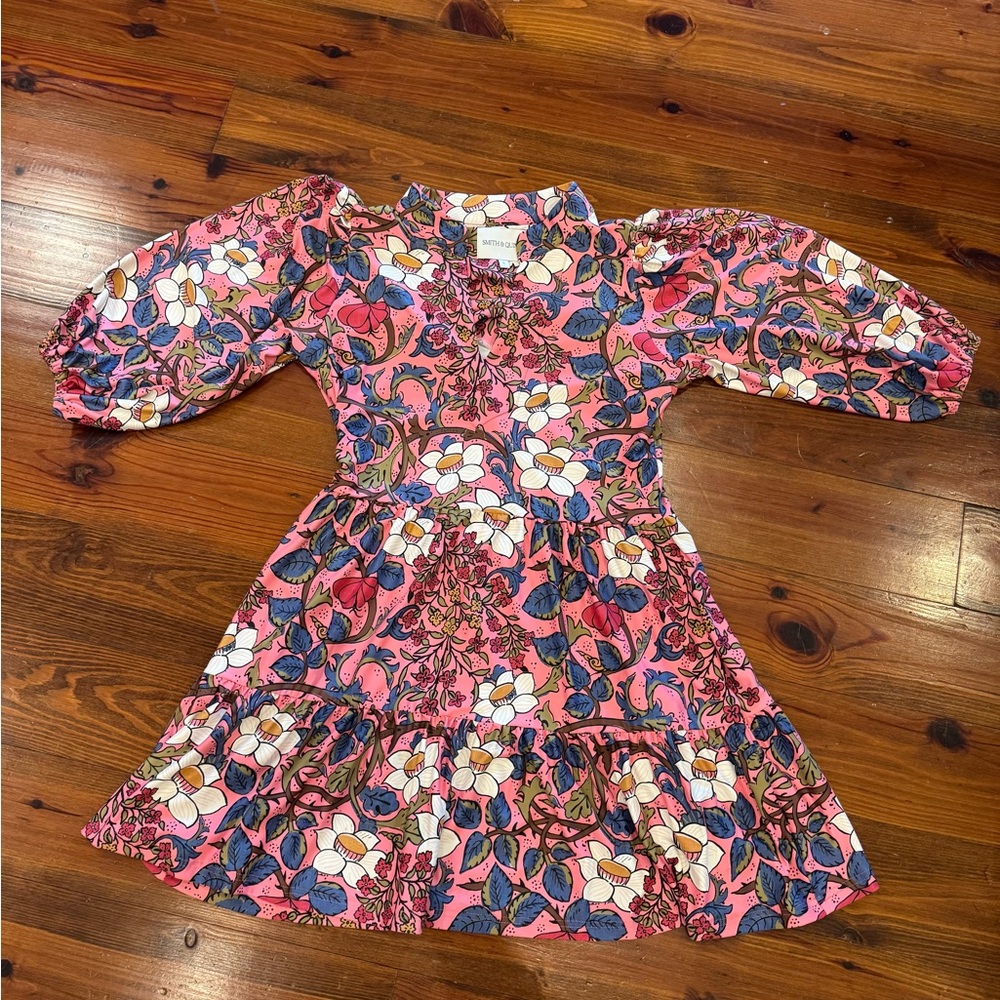 SMITH & QUINN Tory Mini Dress w/ 3/4 Puff Sleeves in Sweetheart Thorn